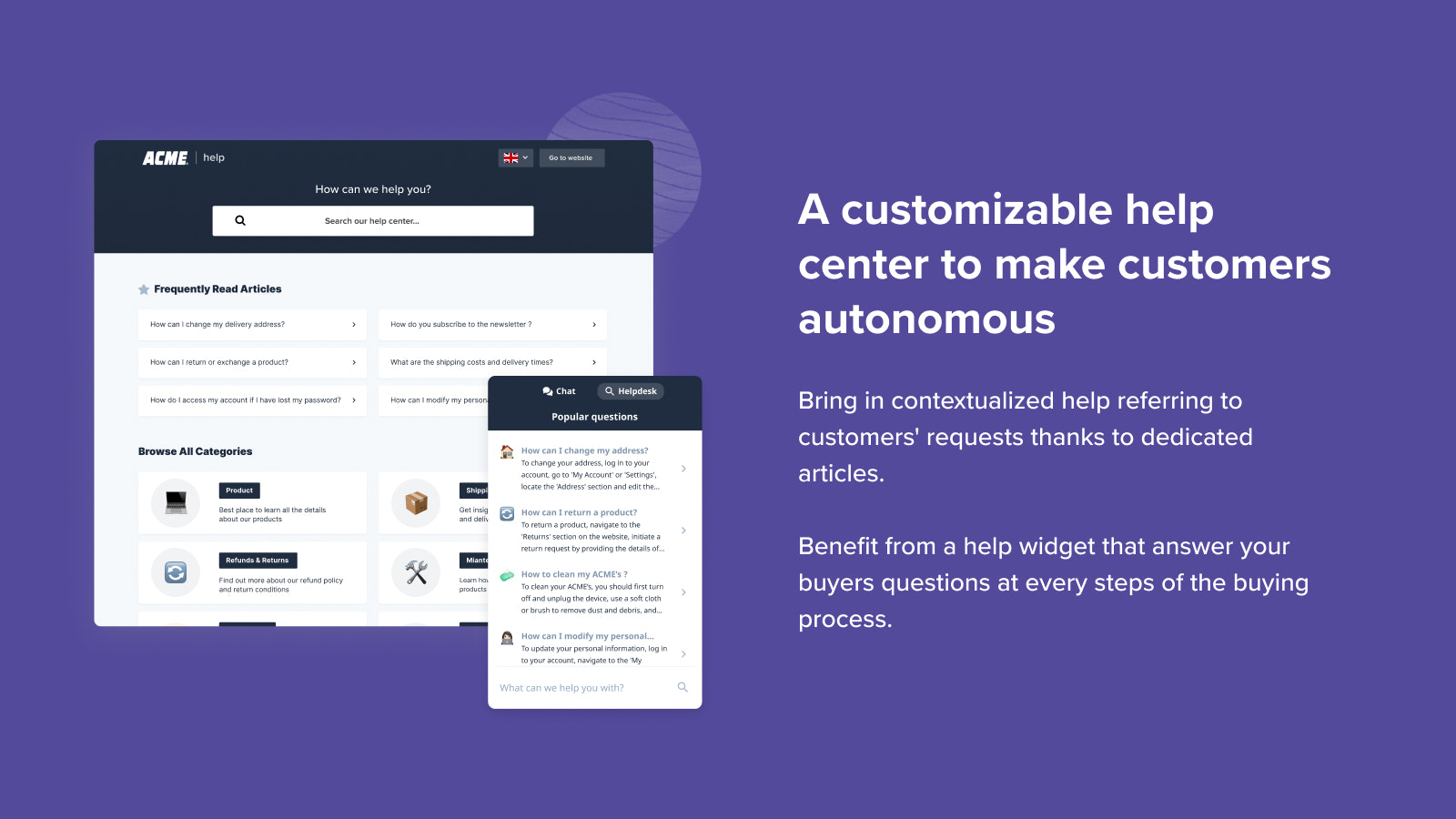 Help center & FAQs Builder for online stores - Crisp