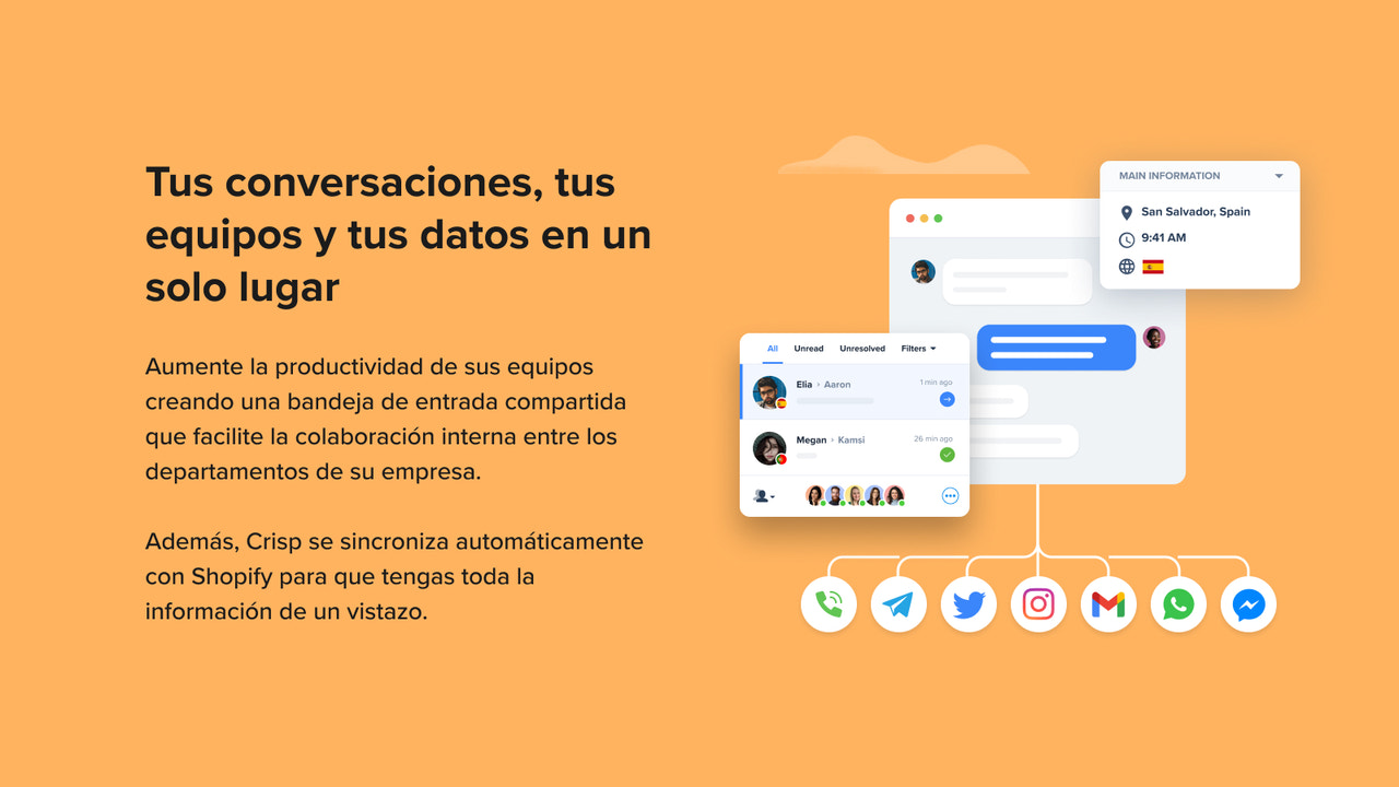 Servicio de asistencia multicanal para comerciantes de Shopify