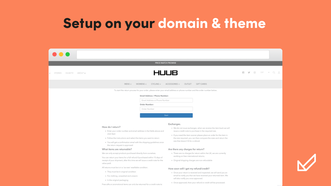 Set up on your domain and theme