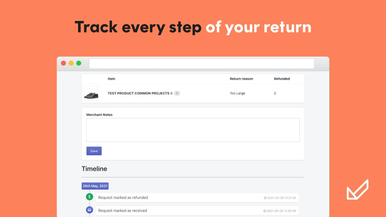 Track every step of your return