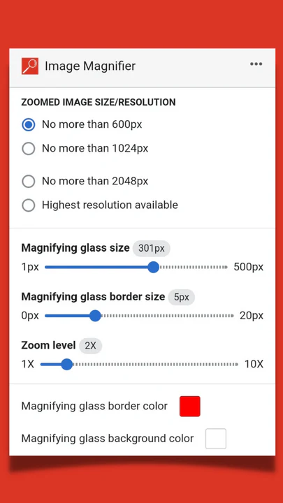 Paramètres dans la version mobile 2