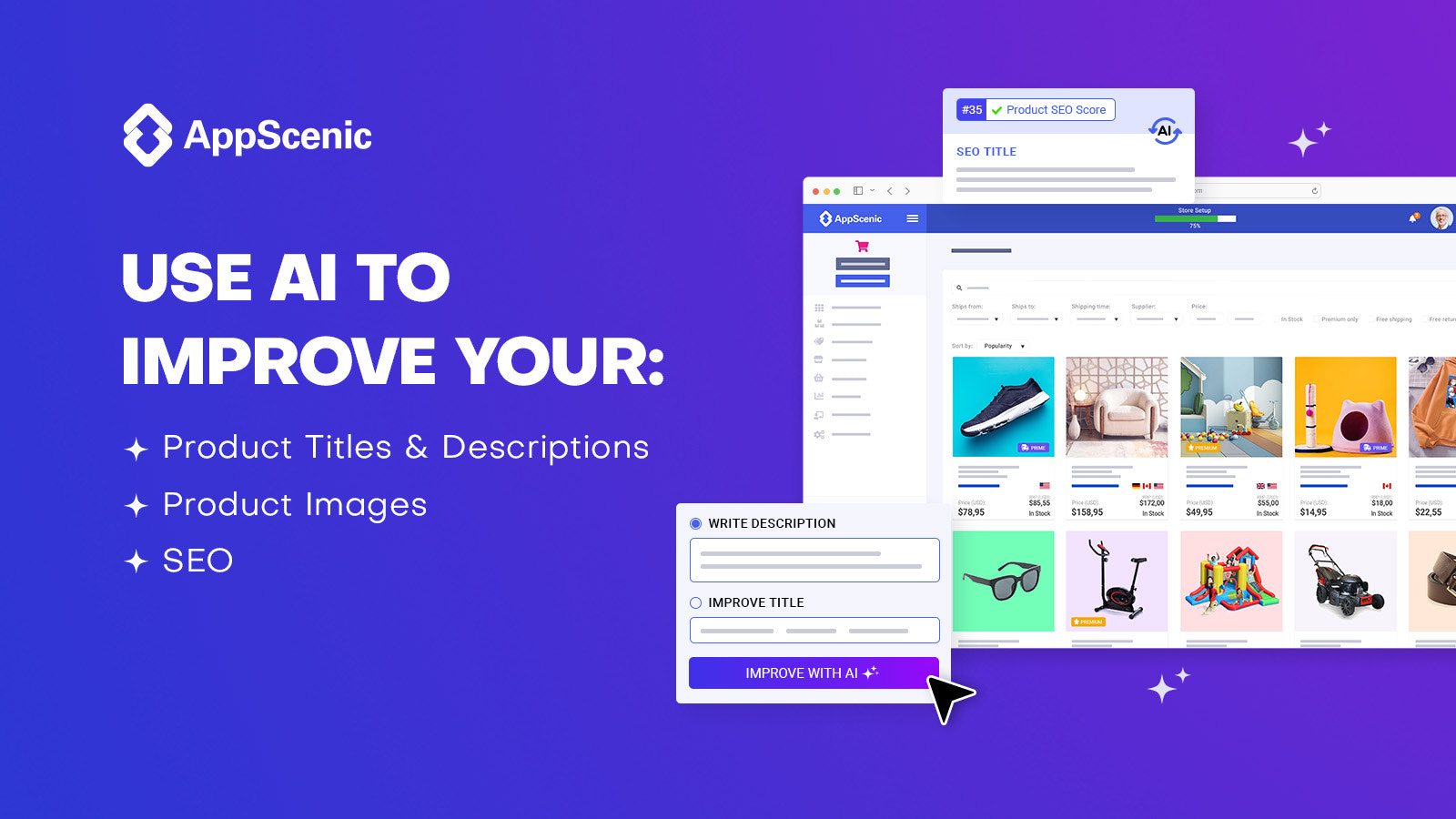 Use Appscenic, the number one AI dropshipping app: improve SEO