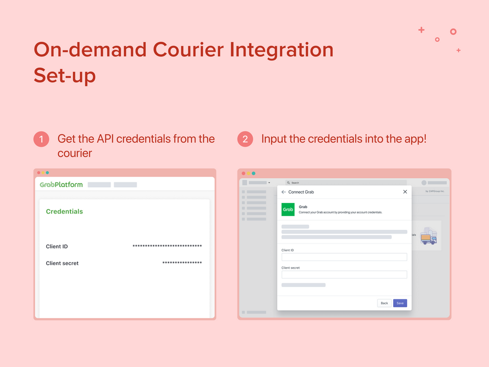 On-demand courier integration setup