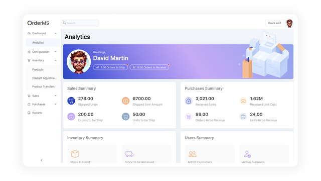 Panel de OrderMS - Analíticas en tiempo real para decisiones informadas