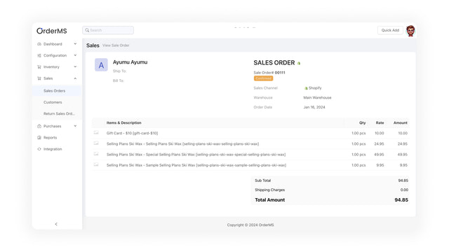 Gestion des commandes - Traitement rationalisé des commandes dans OrderMS