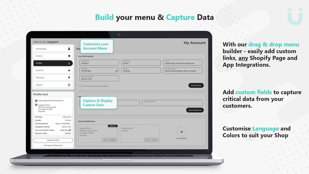 Bouw uw menu & Verzamel uw Data