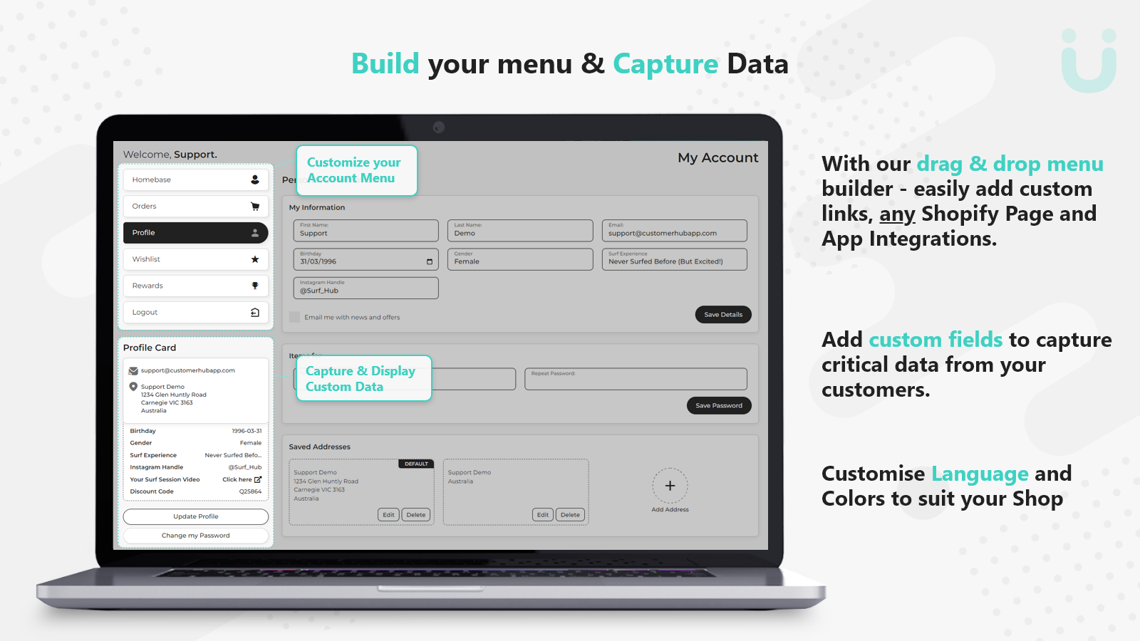 Bouw uw menu & Verzamel uw Data