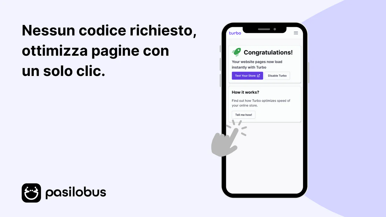 Nessun codice richiesto, ottimizza pagine con un solo clic.