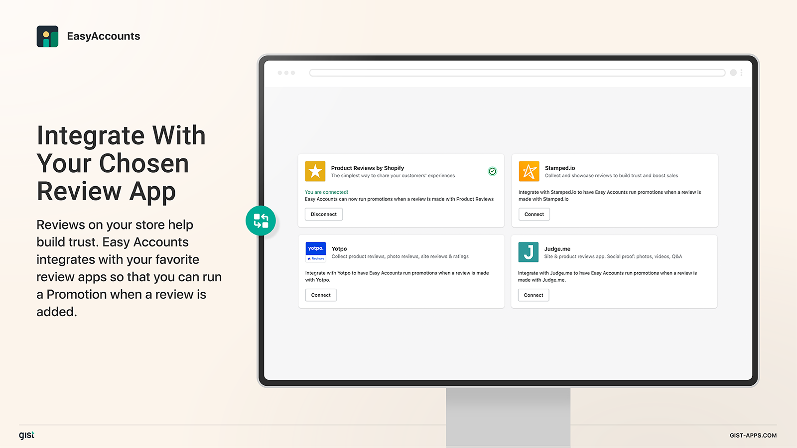 EasyAccounts允许与其他应用程序进行多种集成。