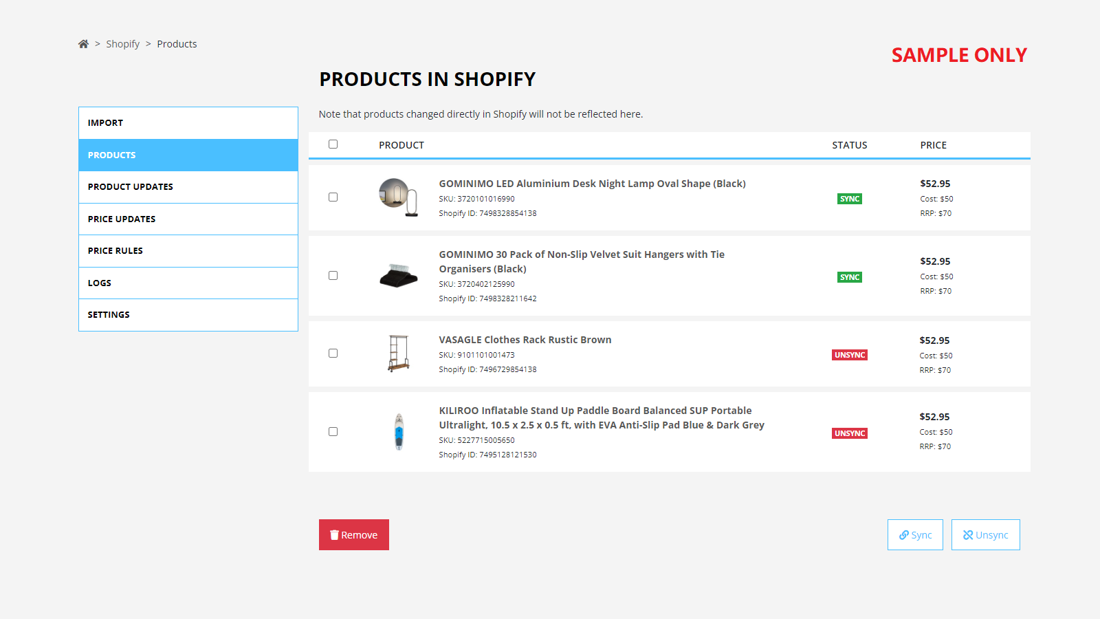 Defining price rules based on the WeDropship price