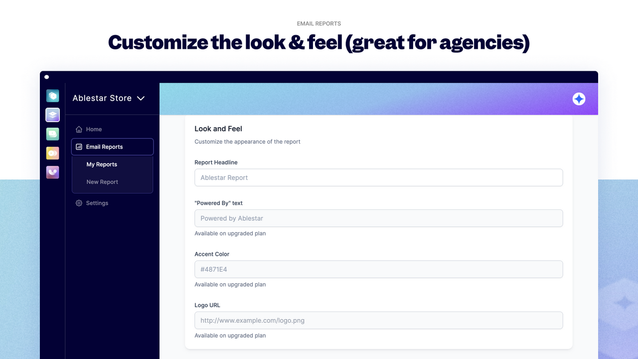 Customize the look and feel of your email reports for Shopify