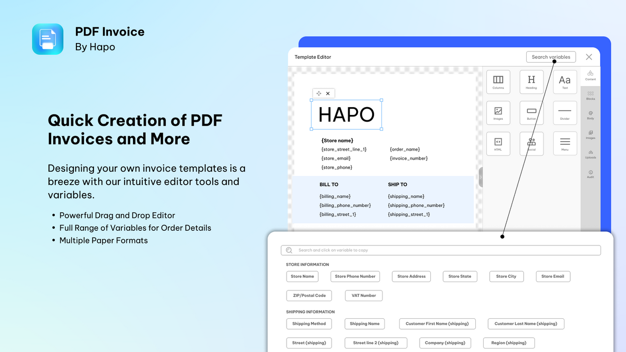 Criação rápida e fácil de fatura em PDF