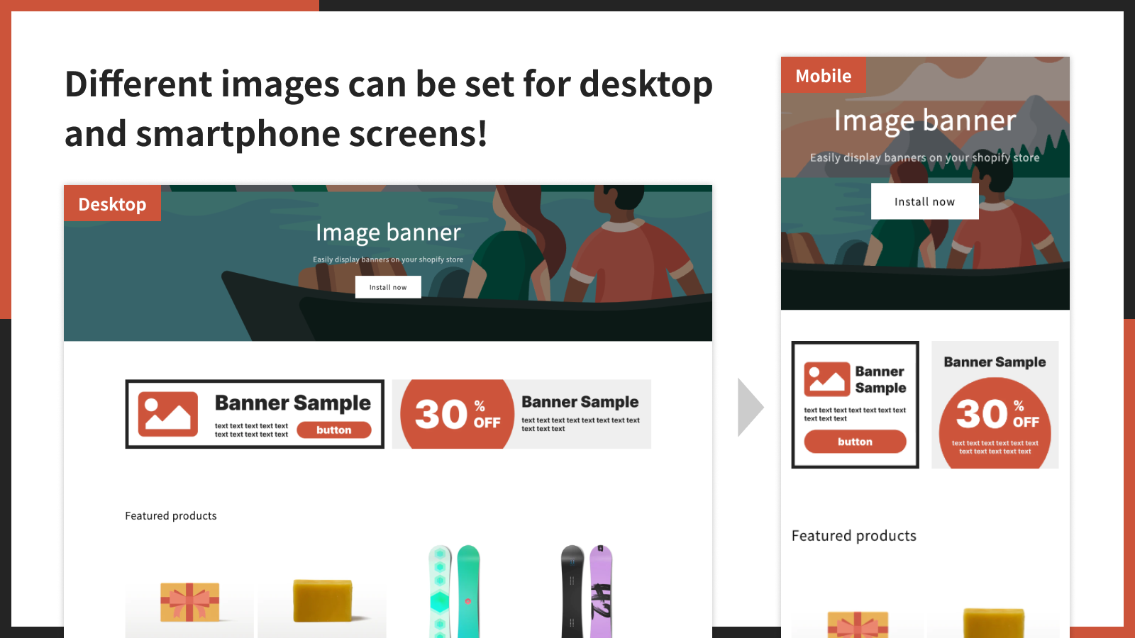 Imagens diferentes podem ser configuradas para telas de desktop e smartphones!