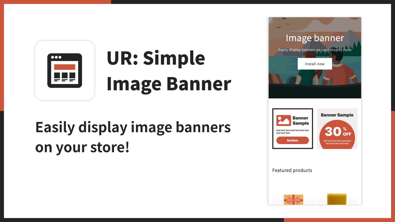 Easily display image banners  on your store!