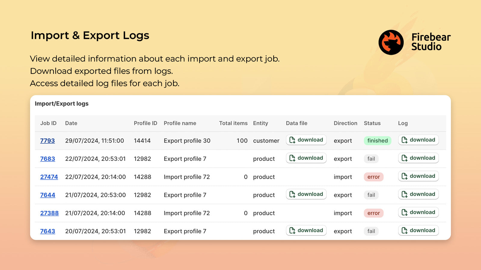 Firebear Import & Export Tool Screenshot