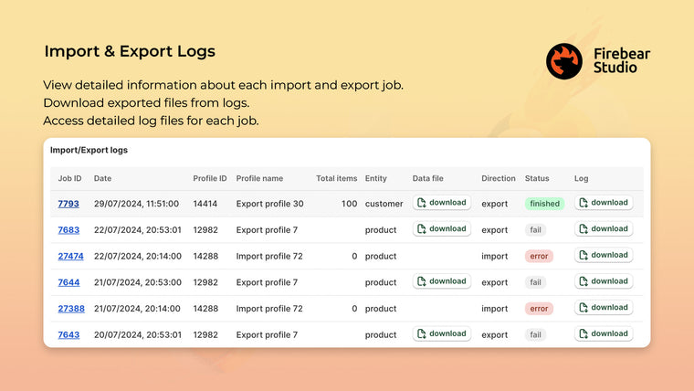 Firebear Import & Export Tool Screenshot