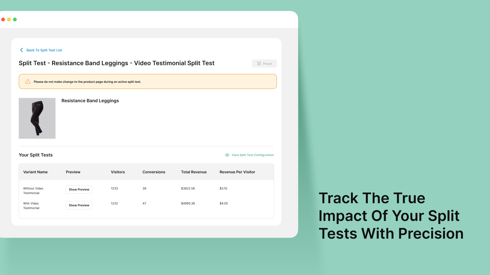 Konvera: A/B Testing Screenshot