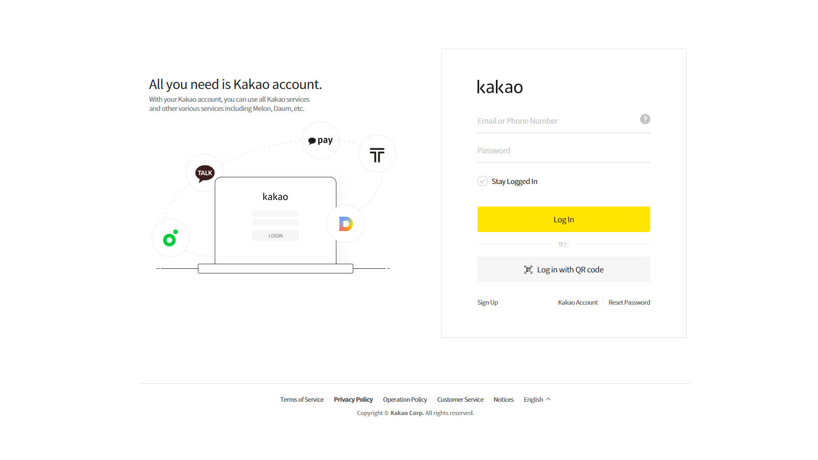 kakaotalk sign in with different email