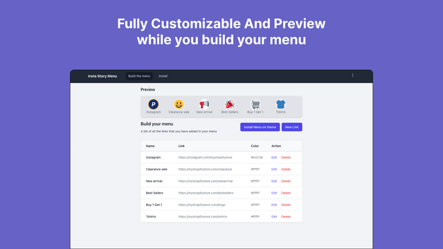 Menu Builder and Preview