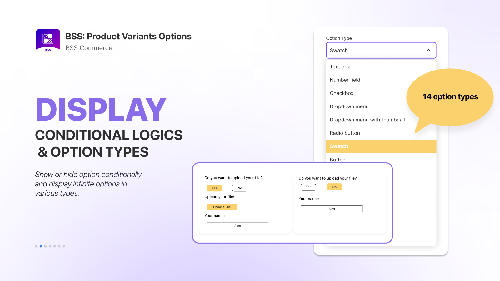 BSS: Product Variants Options Screenshot