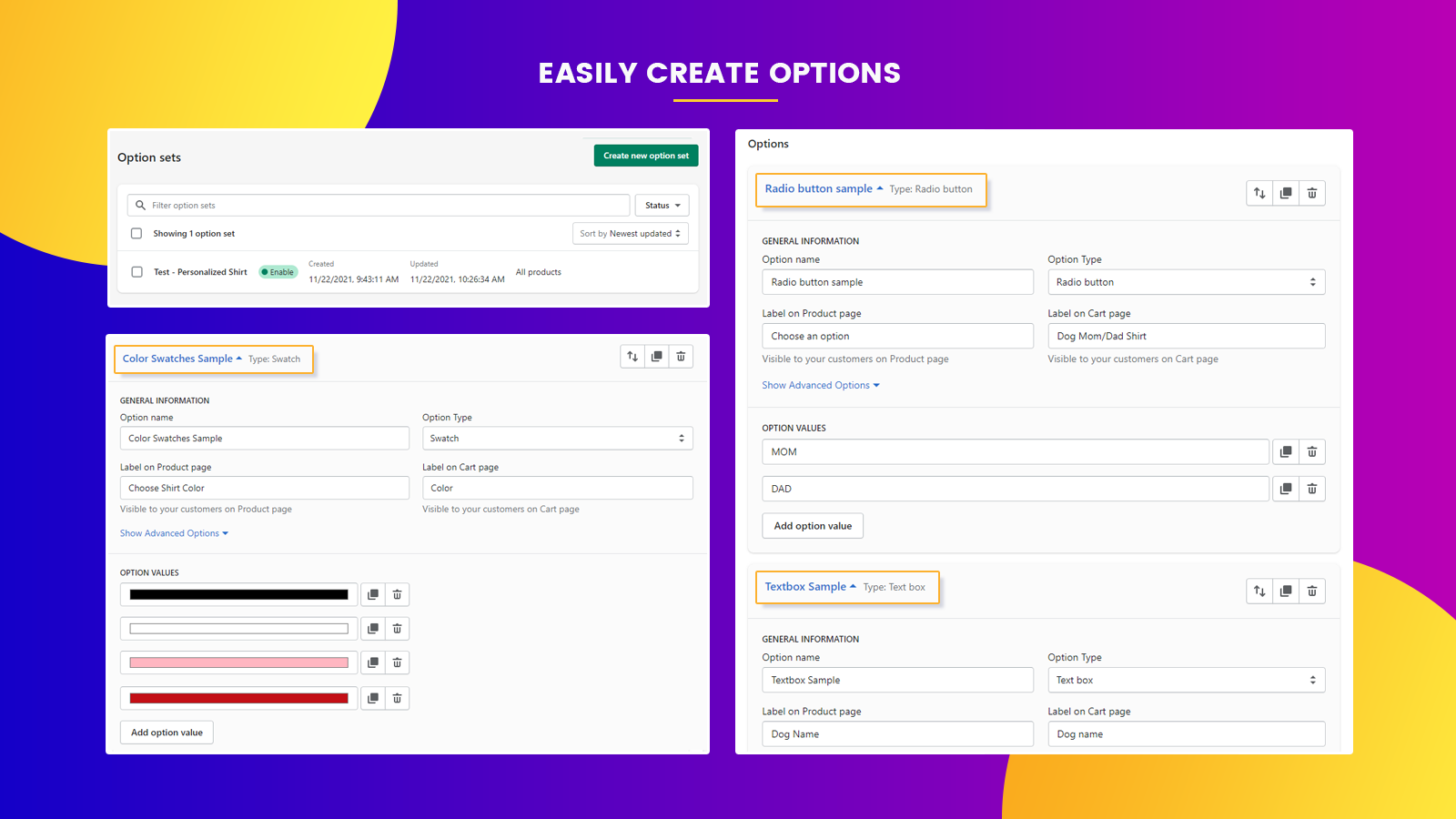 Variant Option Product Options - Variant Option Product Options