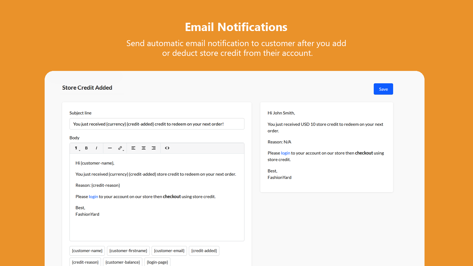 Notifications par email