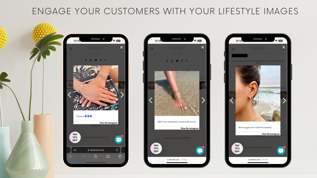 Shopify butik viser Instagram feed via InstaSell Instagram