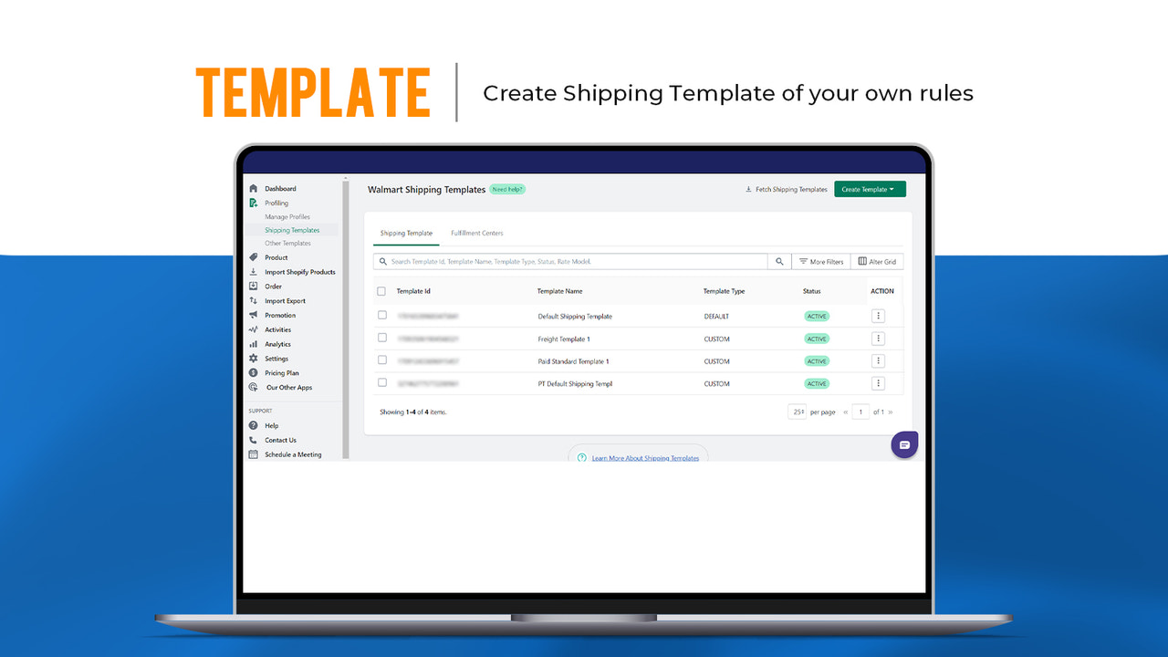 Create Shipping template according to your business needs.