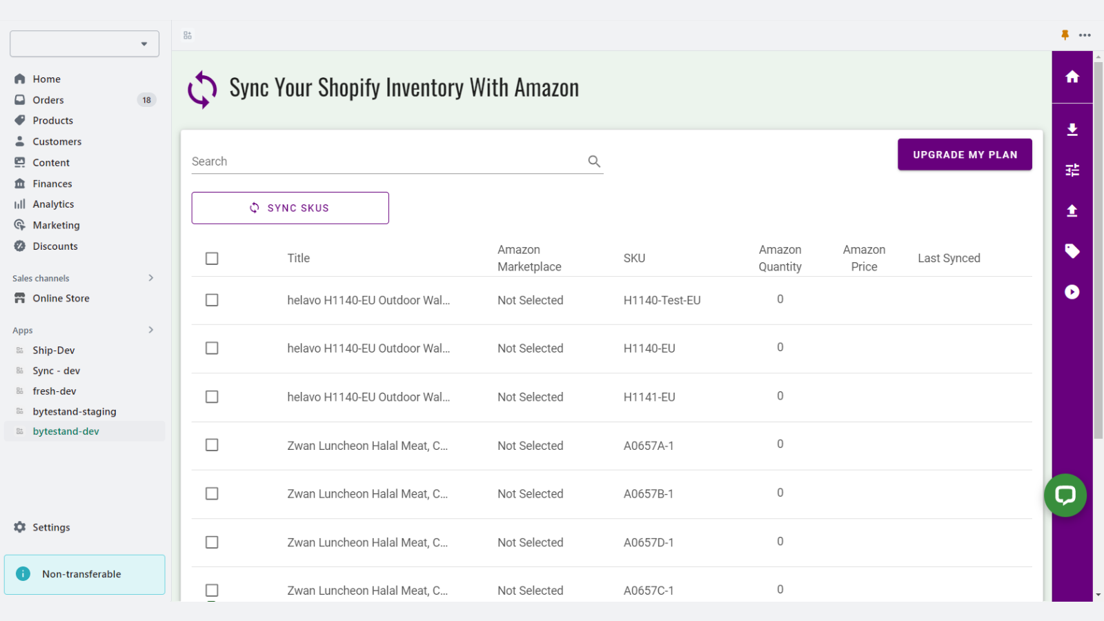 Sync your Amazon Imported Products