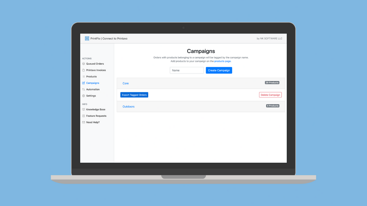 Create Campaigns to export partial orders & specific products