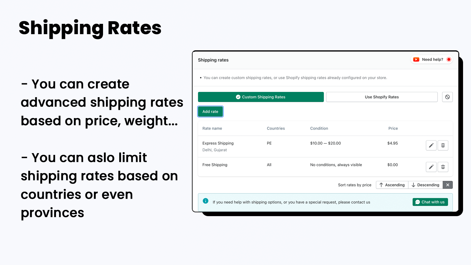 shipping rates