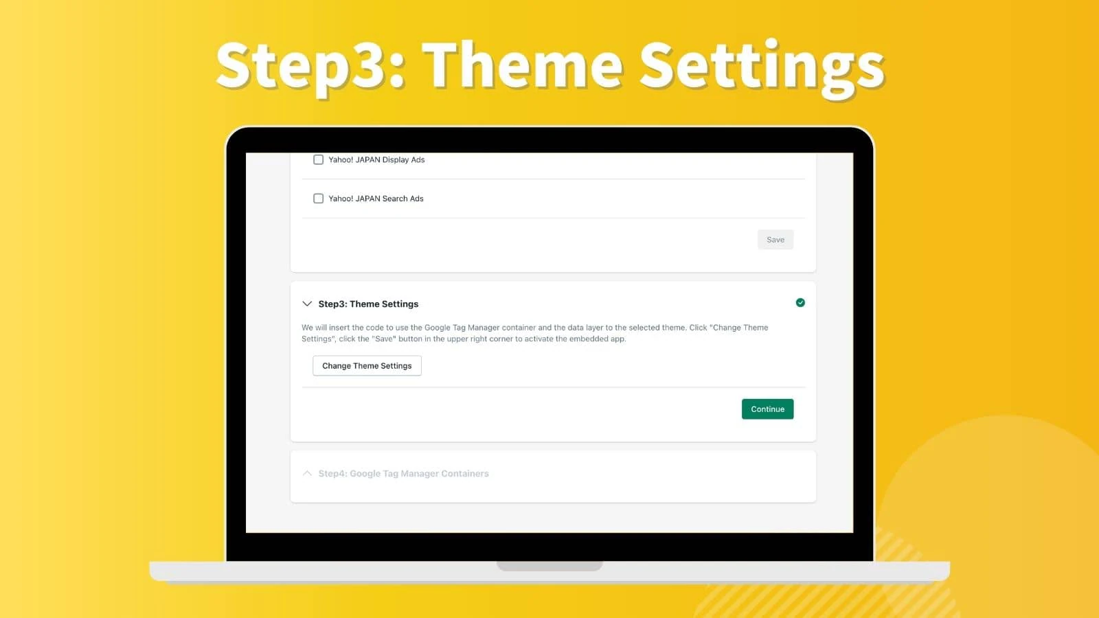 Pafit Tag Management for GTM Step3 Theme Settings