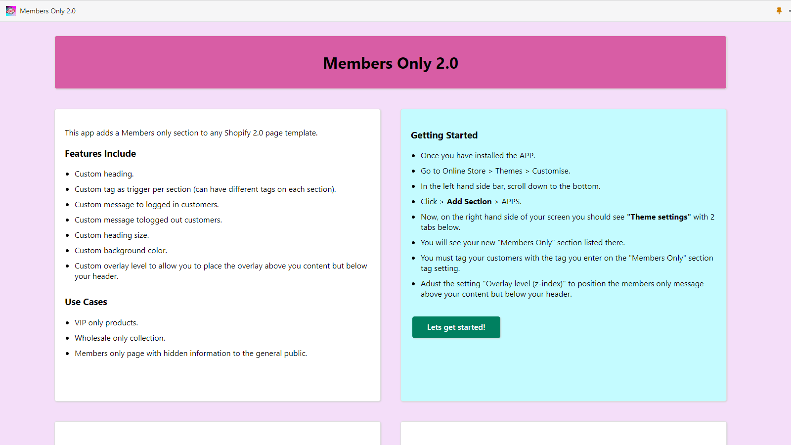 Members Only 2.0 Screenshot