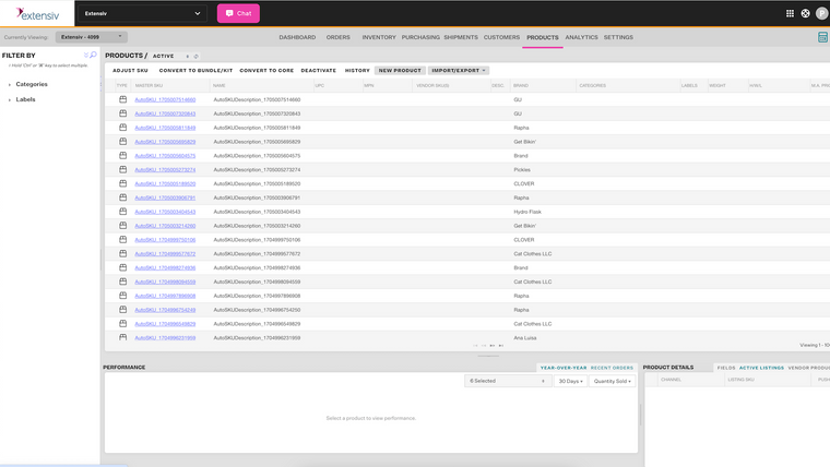 Extensiv Order Management Screenshot