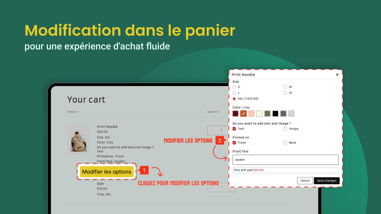 Modification dans le panier pour une expérience d'achat fluide