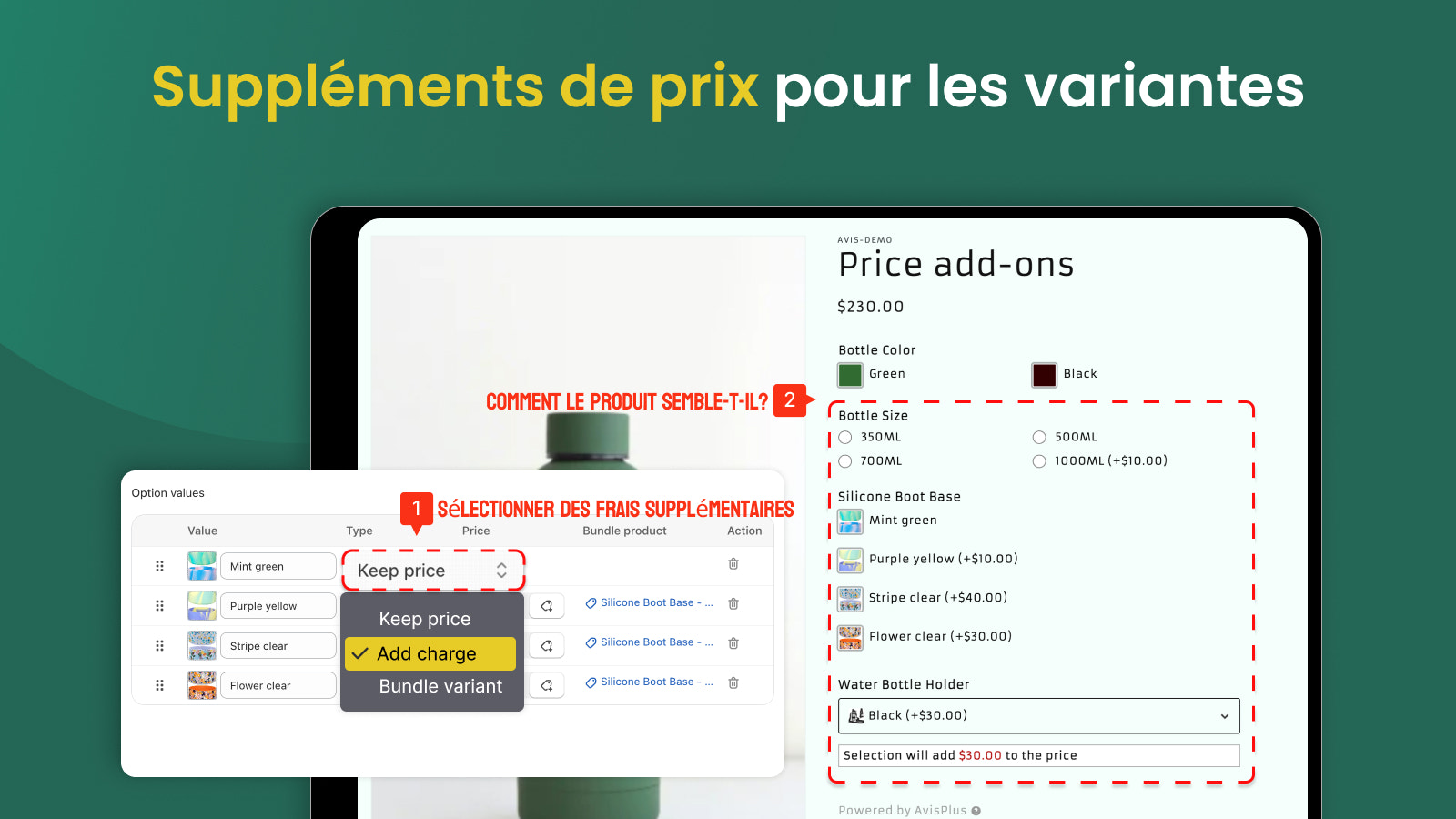 Suppléments de prix