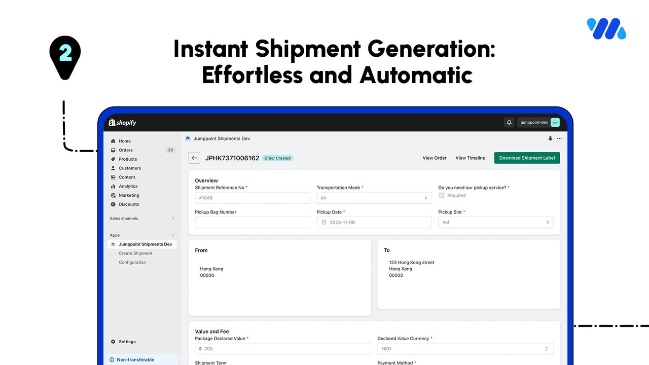 Instant Shipment Generation