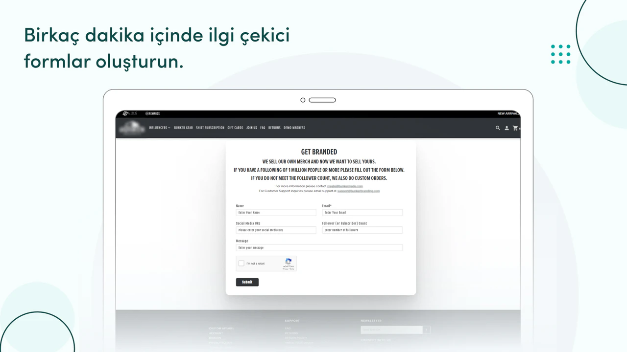 Dosya yüklemeleri ile basit form oluşturma sağlıyoruz.