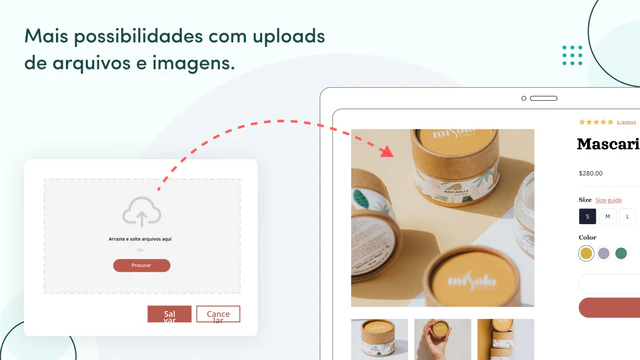 Carregamento de ficheiros e imagens proporcionam possibilidades.