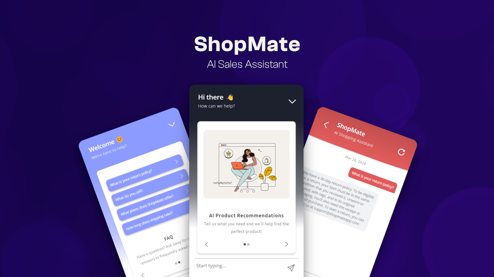 Recurso do aplicativo - Assistente de Vendas ShopMate IA
