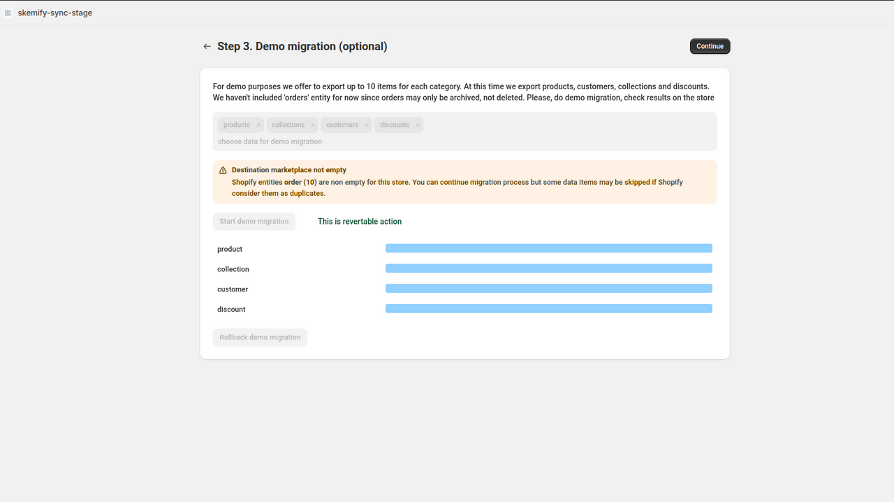 Demo migration