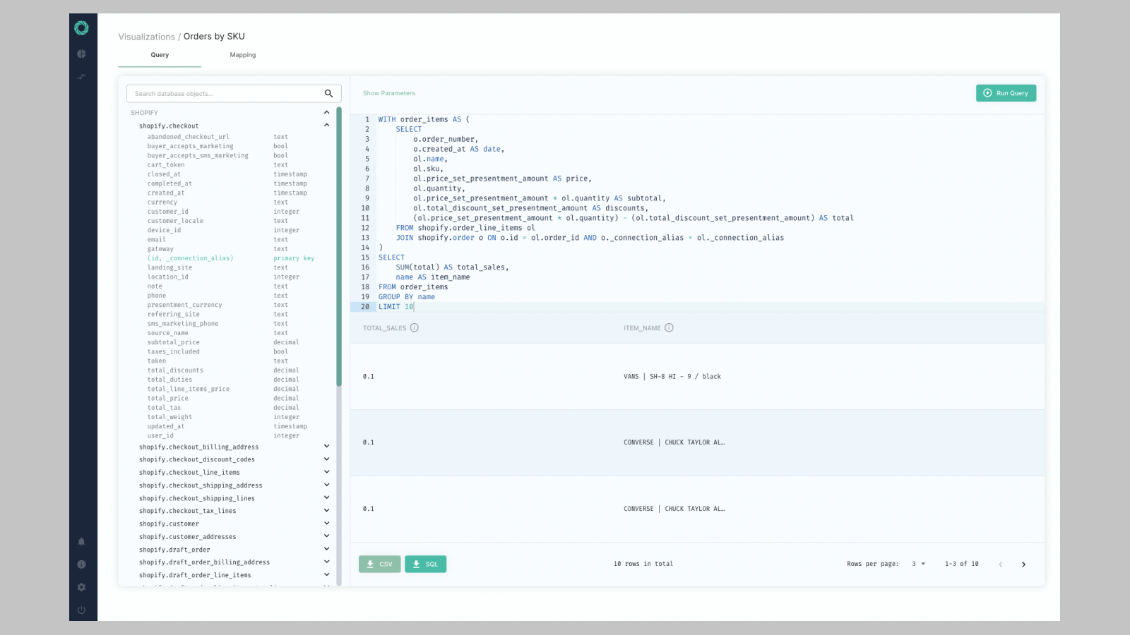 Query on top of connected data for powerful and fast reporting.