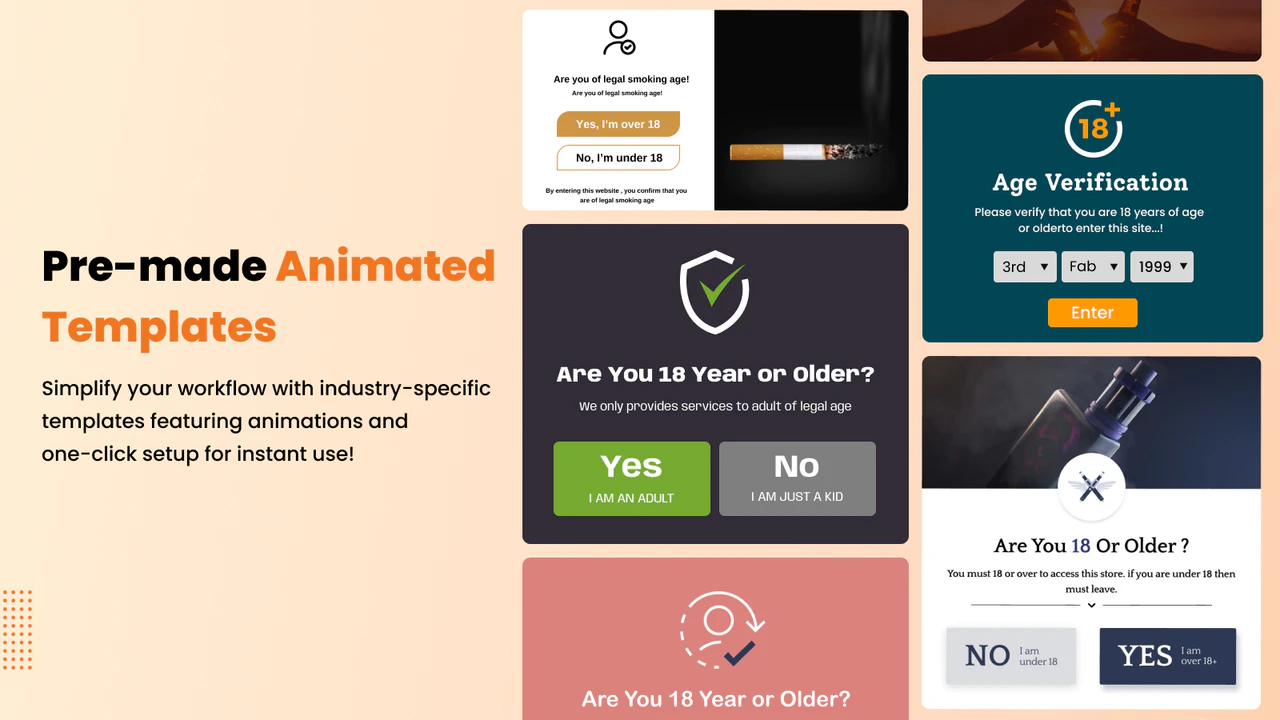 Age Verification Popup templates