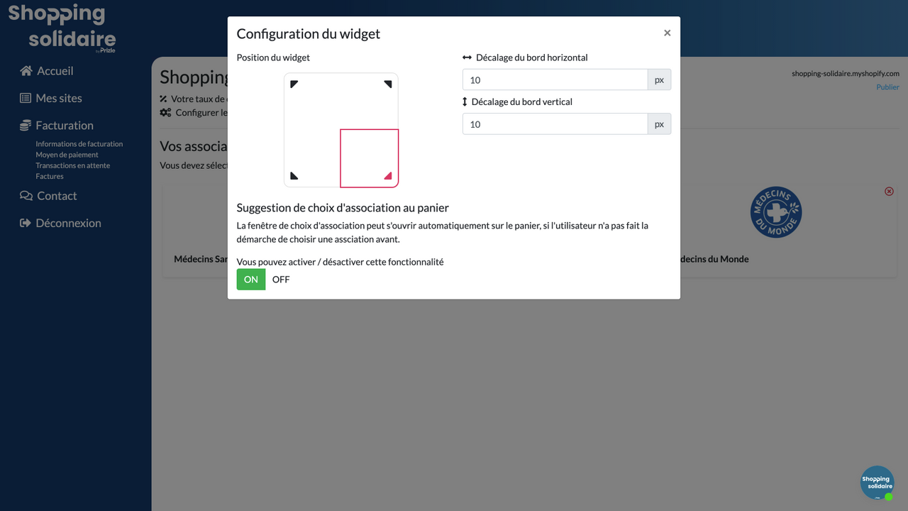 Configurez finement votre widget