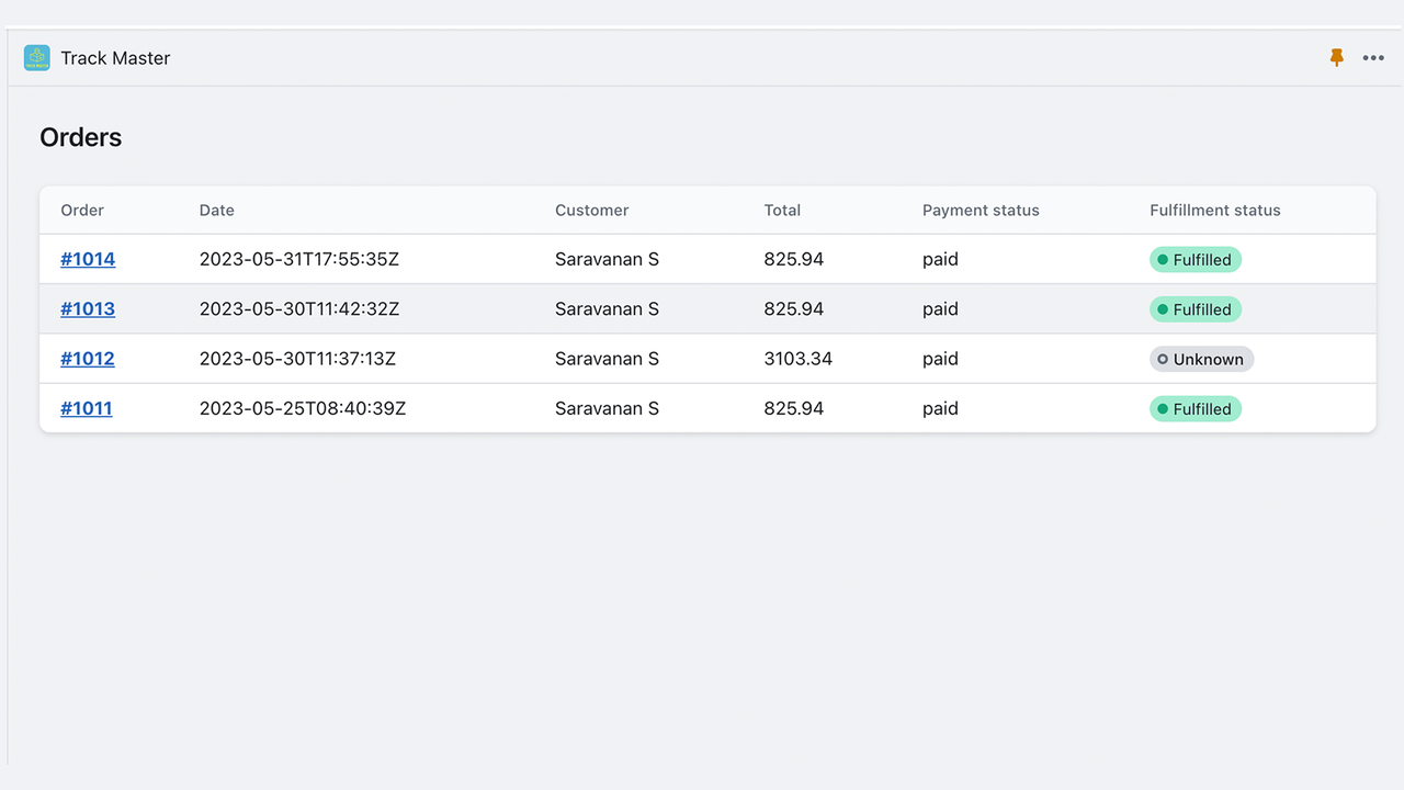 Track all your orders with the latest tracking information