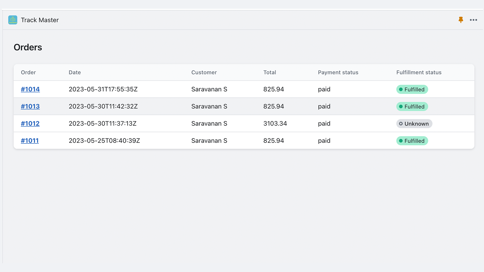 Track all your orders with the latest tracking information