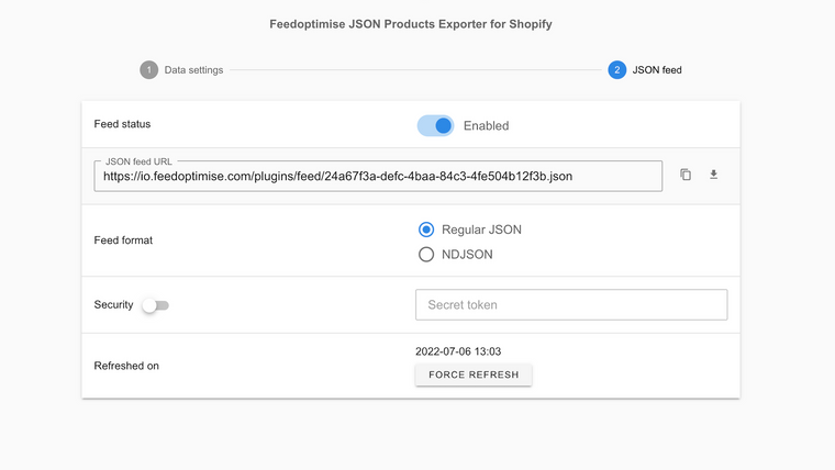 Feedoptimise Products Exporter Screenshot