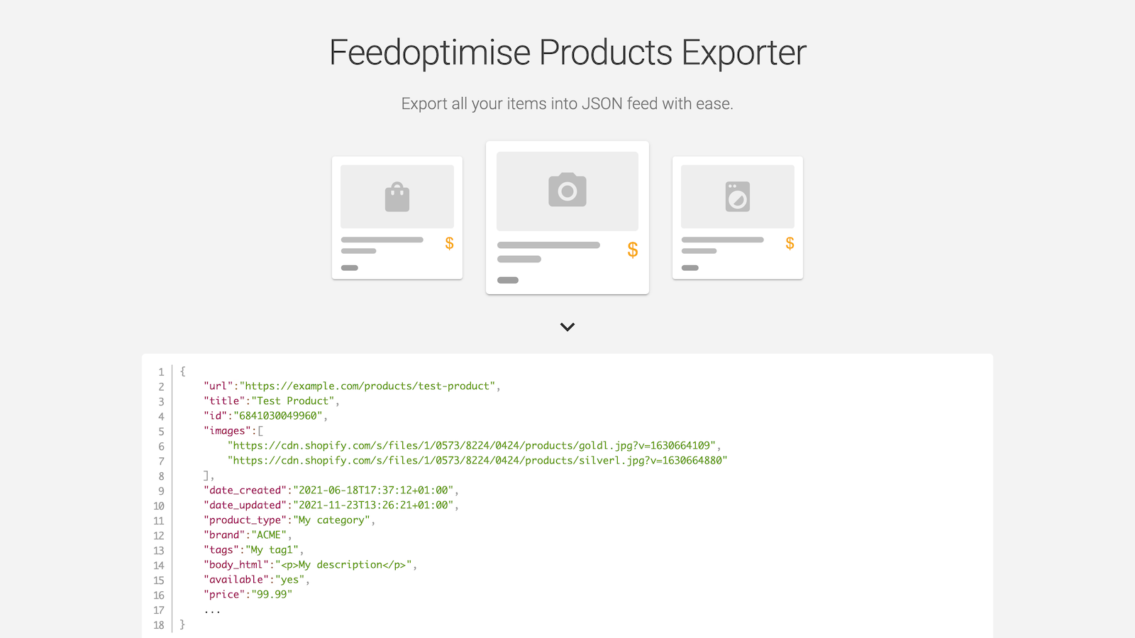 Feedoptimise Products Exporter Screenshot