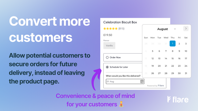 Convert more customers with future delivery dates