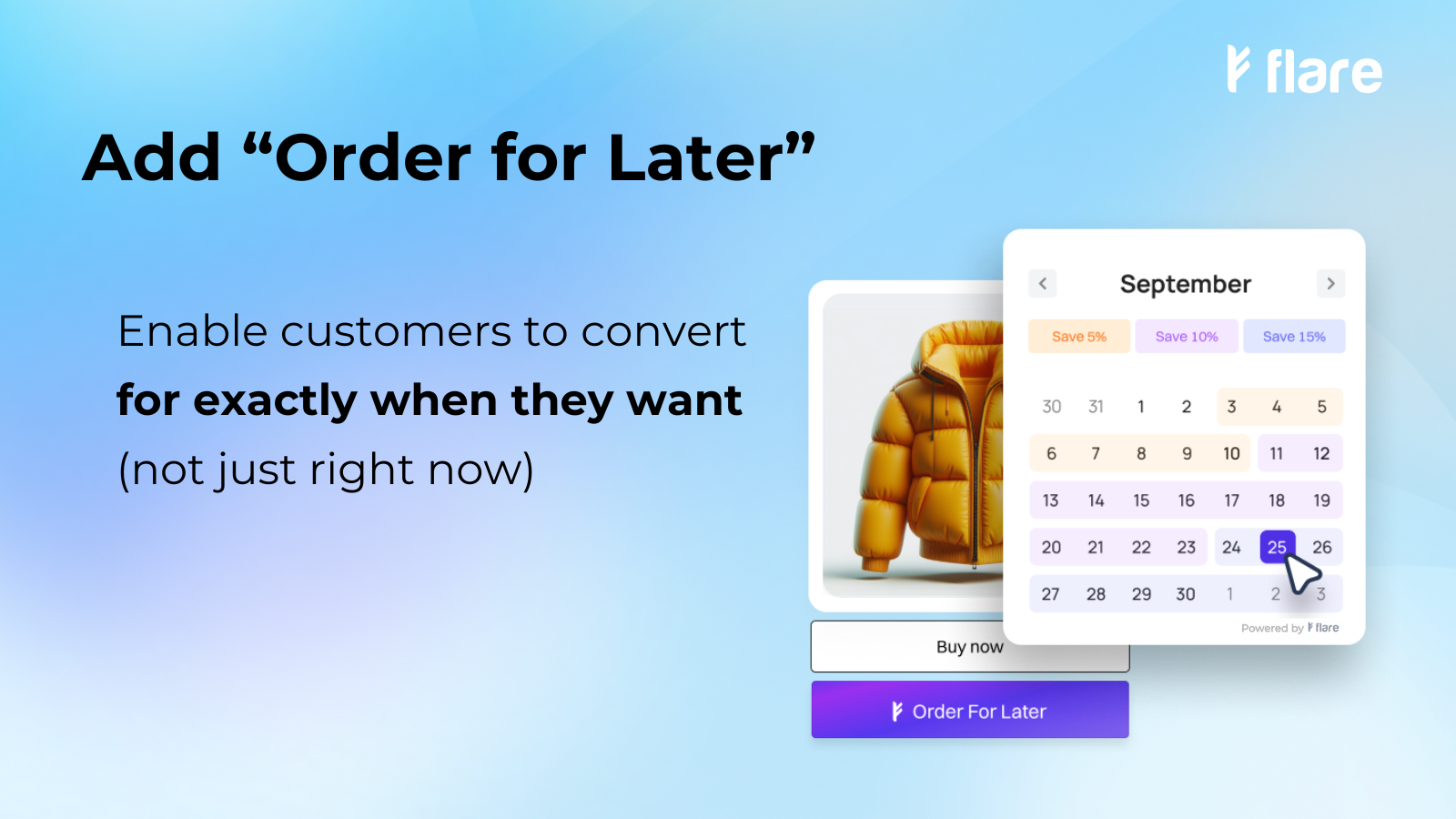 Add "Order for Later"